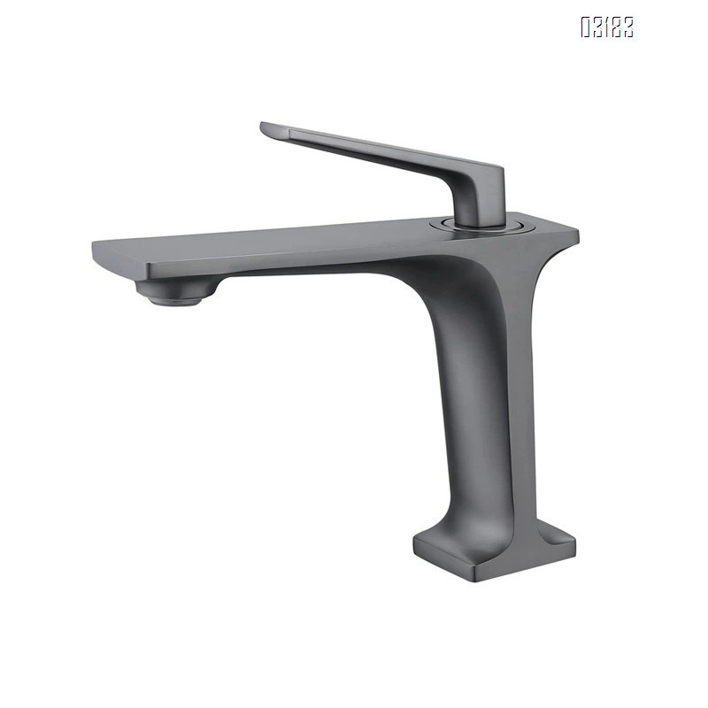 Brass Bathroom sink basin faucet wash basin splash-proof ChromeCold and Hot water single hole gunmetal Grey