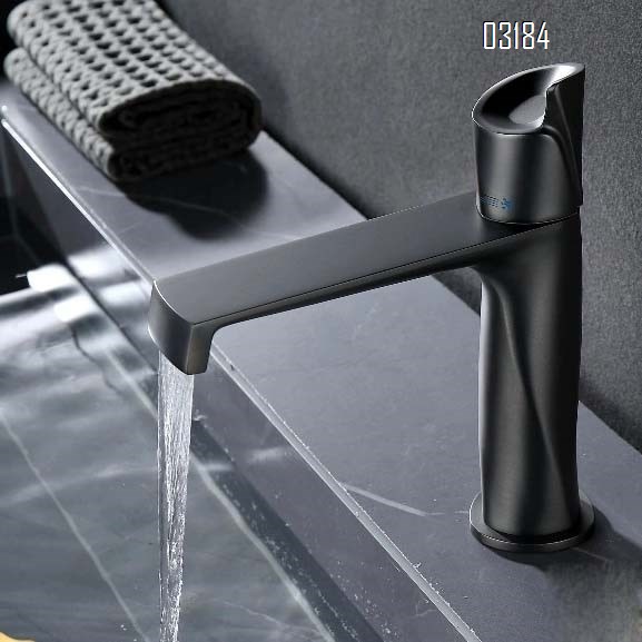 High-end all-Brass cold and hot wash basin faucet with spiral waterfall outlet surface basin water-saving
