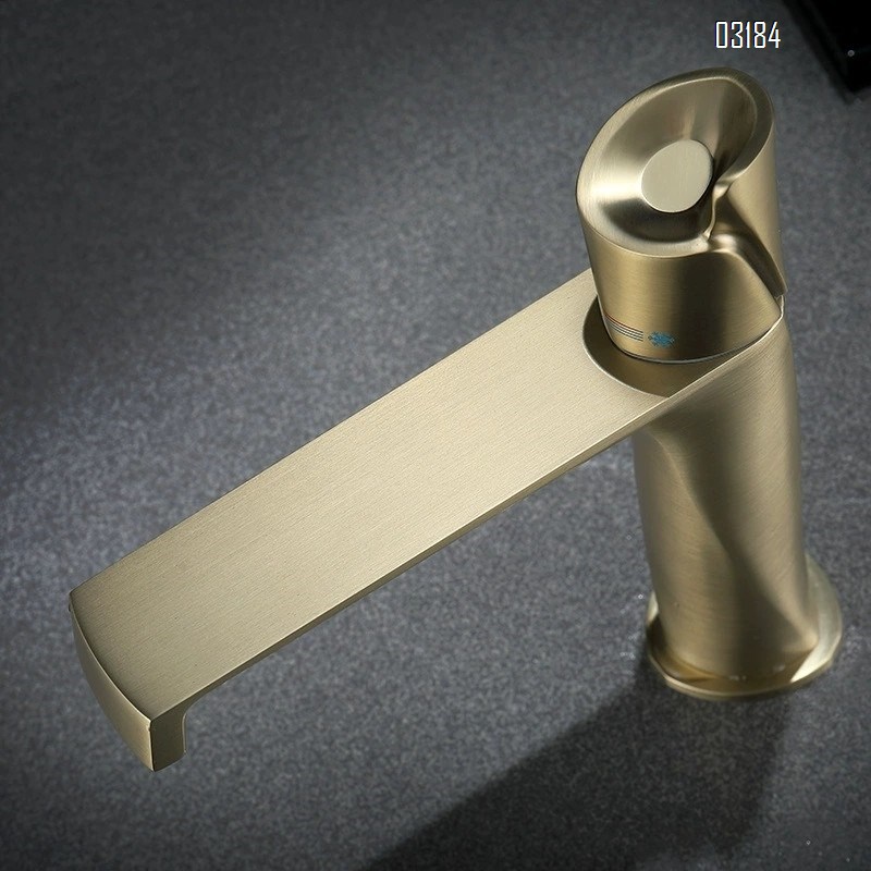 High-end all-Brass cold and hot wash basin faucet with spiral waterfall outlet surface basin water-saving
