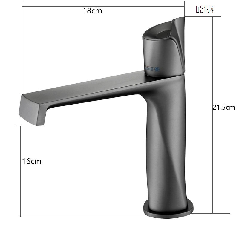 High-end all-Brass cold and hot wash basin faucet with spiral waterfall outlet surface basin water-saving