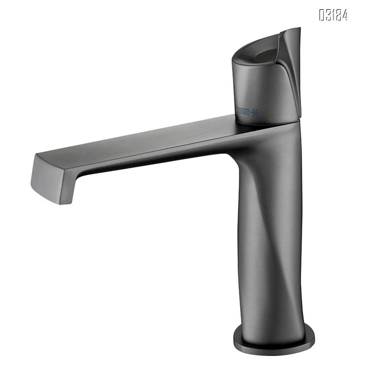 High-end all-Brass cold and hot wash basin faucet with spiral waterfall outlet surface basin water-saving