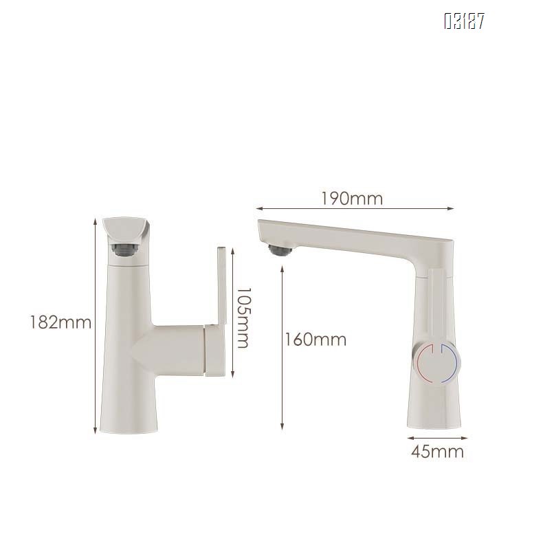 Cream style bathroom wash basin  faucet for homewith pull-out lift cold and hot cabinet all Brass faucet