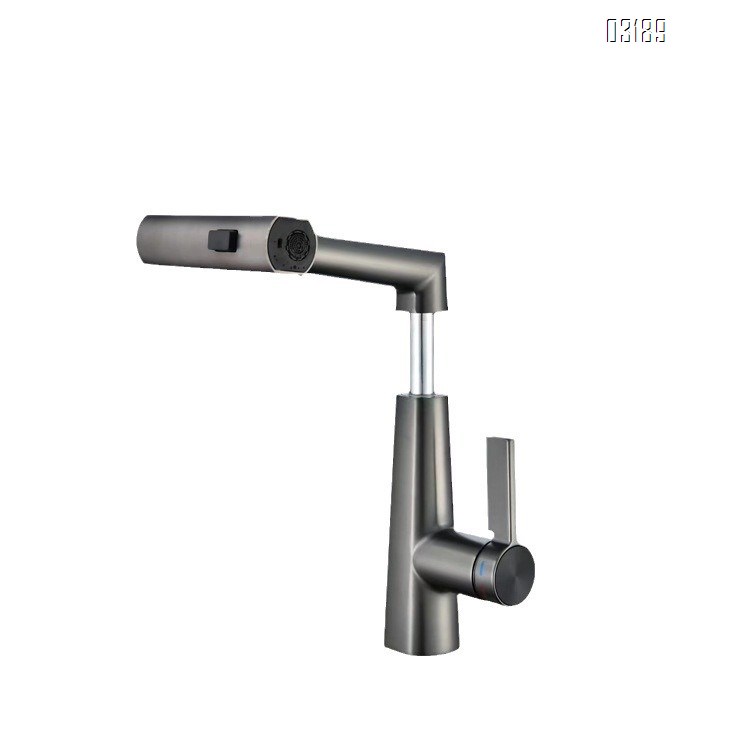 Brass Home use pull-out faucet bathroom wash basin cold and hot water multi-mode waterfall wash basin lifting