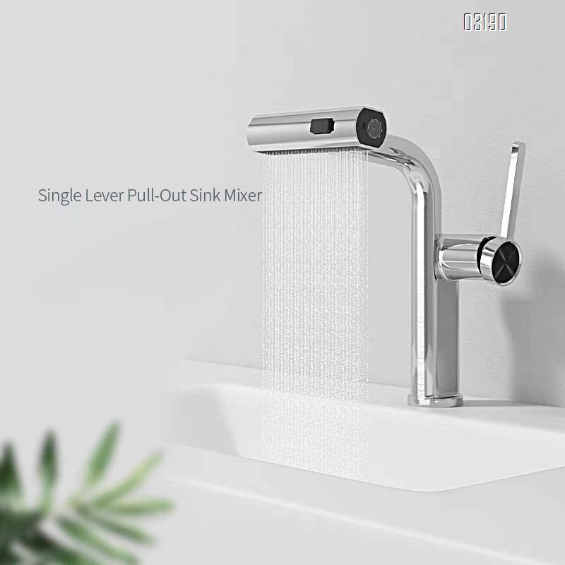 Flying water faucet wash basin pull-out style bathroom vanity wash stand basin countertop basin wash basin pool cold and hot water