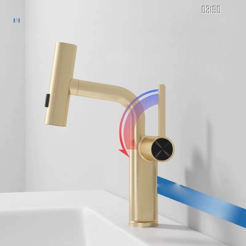 Flying water faucet wash basin pull-out style bathroom vanity wash stand basin countertop basin wash basin pool cold and hot water