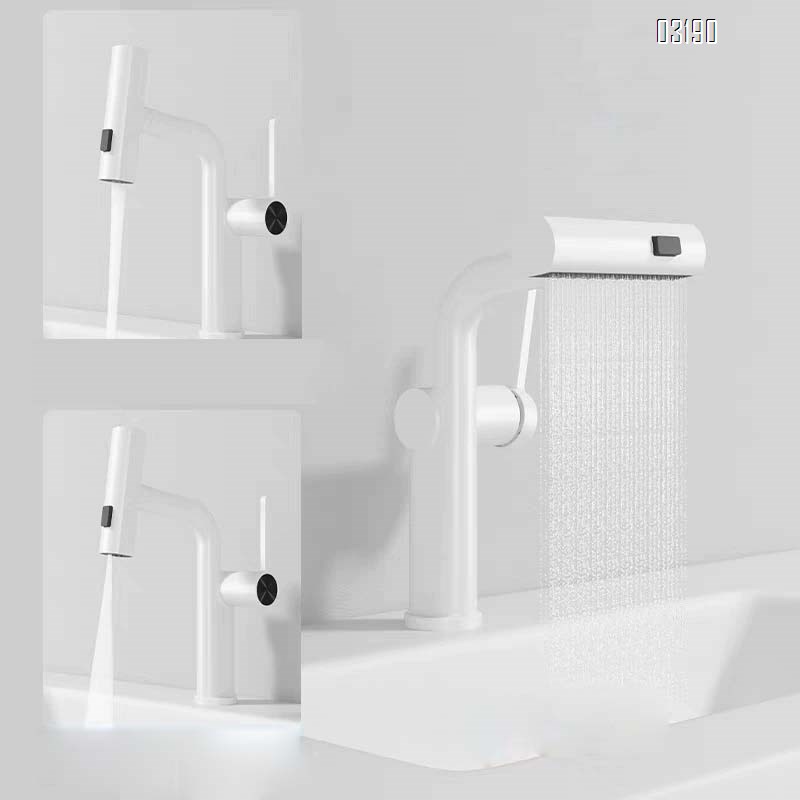 Flying water faucet wash basin pull-out style bathroom vanity wash stand basin countertop basin wash basin pool cold and hot water