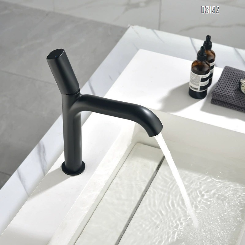 Cold and hot water faucet for wash basin all Brass gun gray bathroom upper and lower basin for wash stand bathroom cabinet Tap