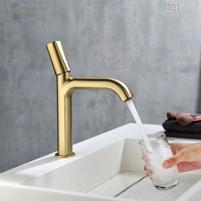 Cold and hot water faucet for wash basin all Brass gun gray bathroom upper and lower basin for wash stand bathroom cabinet Tap
