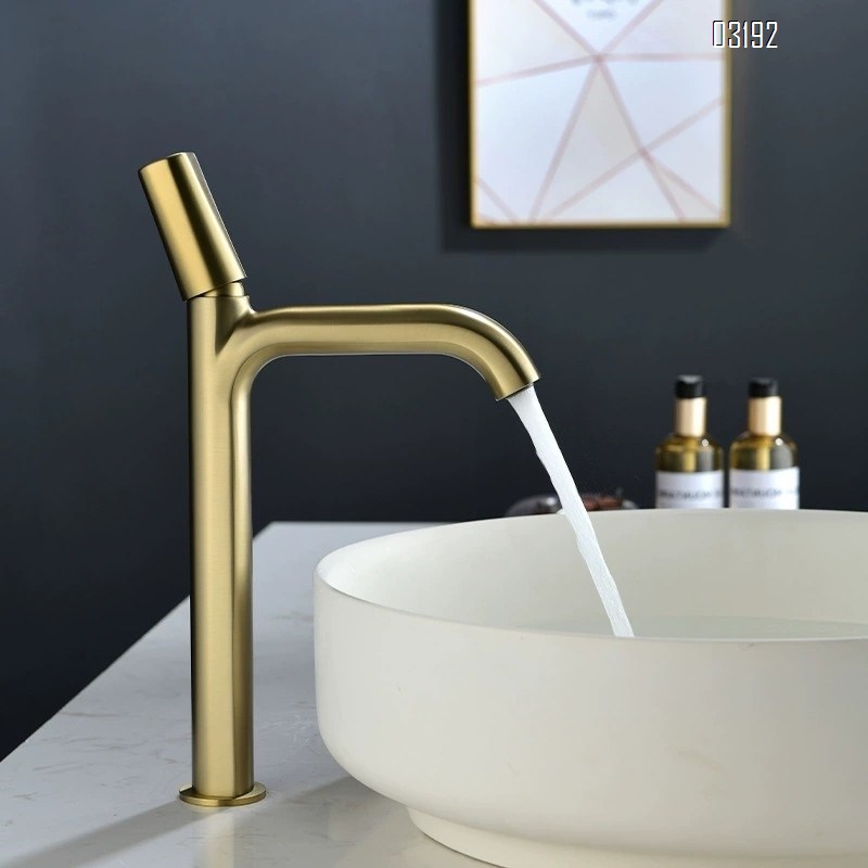 Cold and hot water faucet for wash basin all Brass gun gray bathroom upper and lower basin for wash stand bathroom cabinet Tap