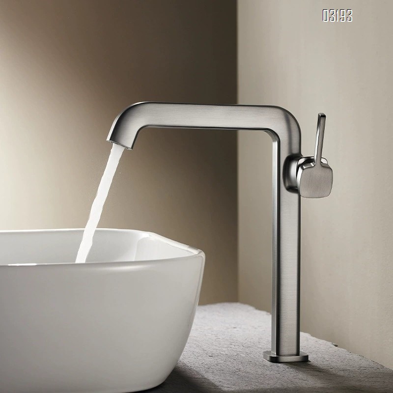 all Brass gun gray Cold and hot water faucet for wash basin bathroom upper and lower basin for wash stand bathroom cabinet Tap