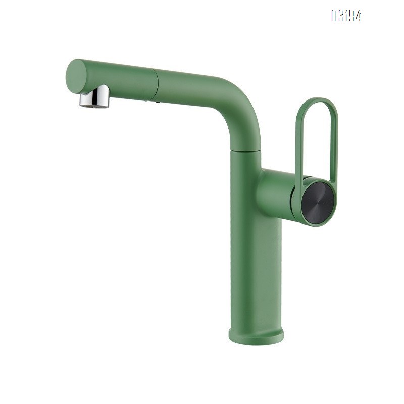 Cold and hot water faucet for wash basin rotary pull-out type bathroom vanity wash stand upper and lower cabinet Tap