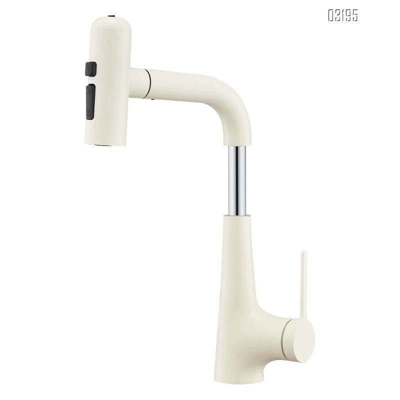 Yelllow Cold and hot water faucet for wash basin rotary pull-out type bathroom vanity wash stand upper and lower cabinet Tap