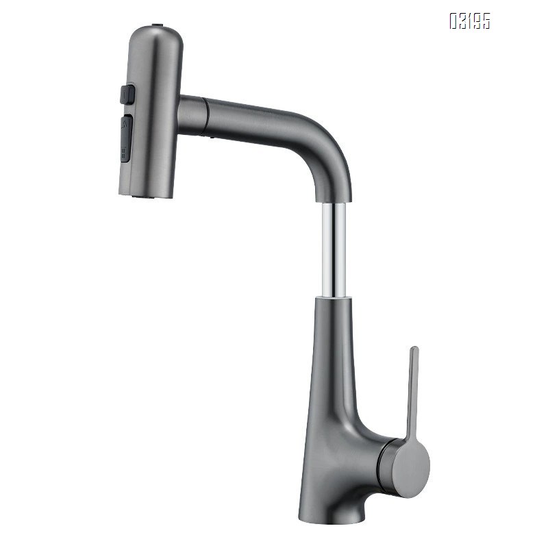 Yelllow Cold and hot water faucet for wash basin rotary pull-out type bathroom vanity wash stand upper and lower cabinet Tap