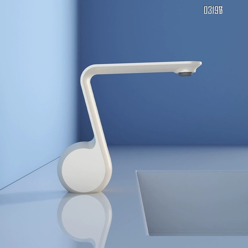 New full Brass creative gun gray and cream white wash basin washstand basin cold and hot splash-proof cold and hot wash basin faucet
