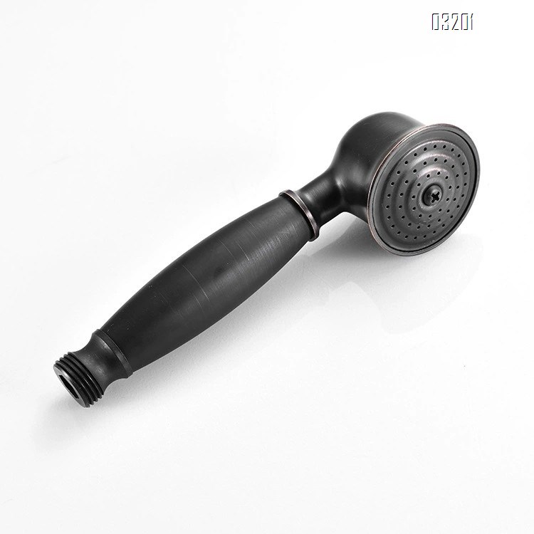 European full Brass black ancient wall-mounted three-block shower faucet large ceiling spray water shower room faucet shower set