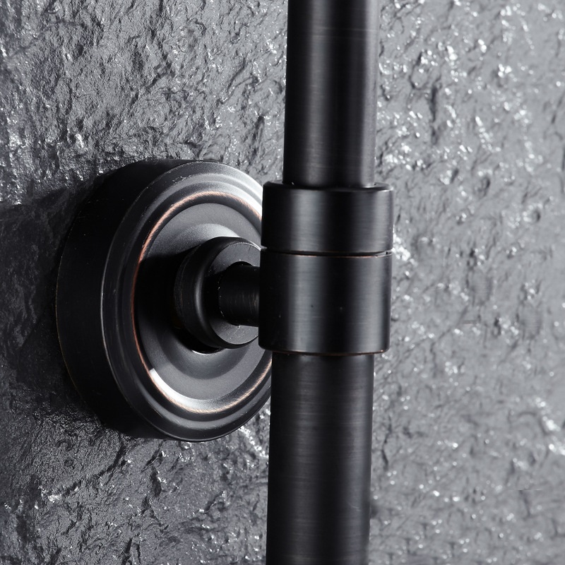 European black bronze three-speed hand-held set with lifting shower head top spray shower faucet shower set