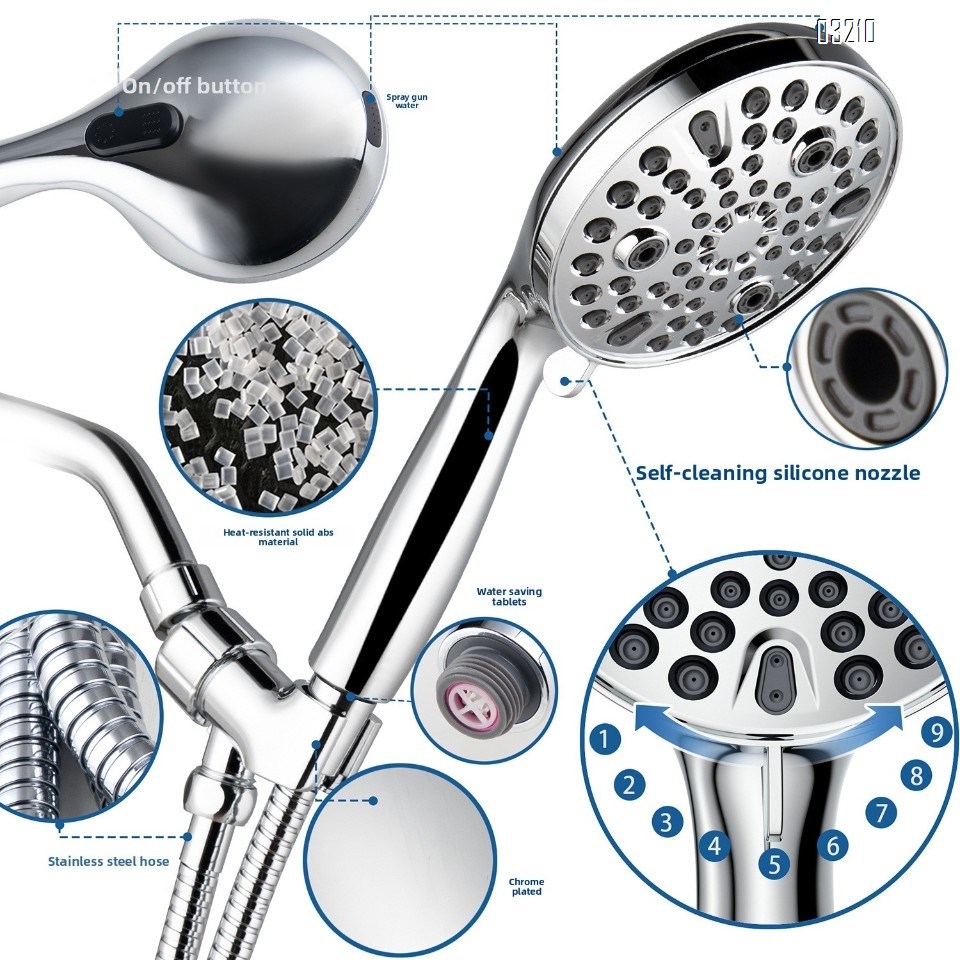 Shower Head-10 Functions High Pressure Handheld Showerhead with 59