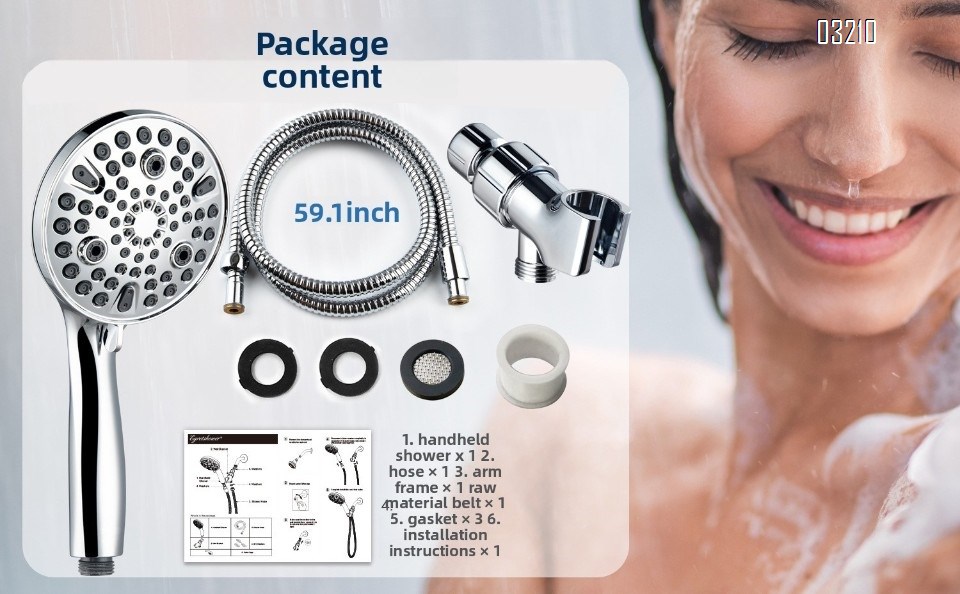 Shower Head-10 Functions High Pressure Handheld Showerhead with 59