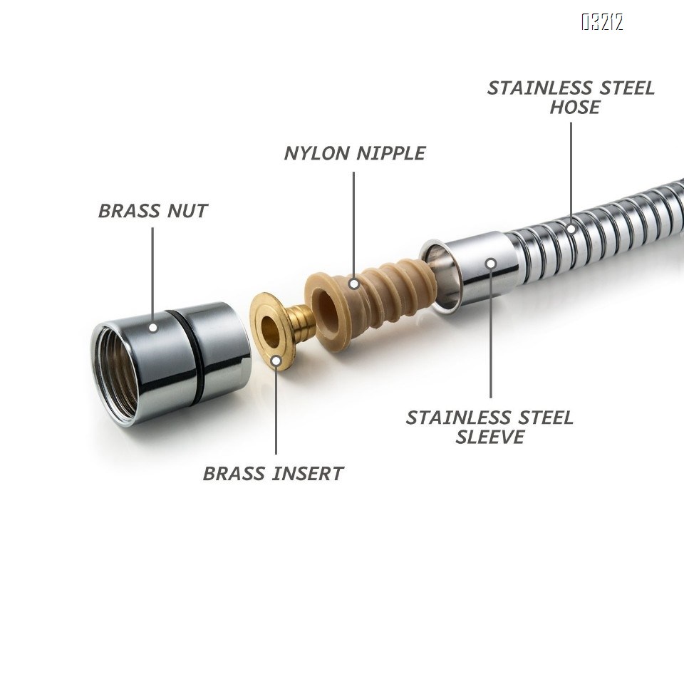 High-Pressure 9-Setting Hand Shower Set Anti-Clog Nozzle Hand Held Shower Head with Stainless Hose and Bracket