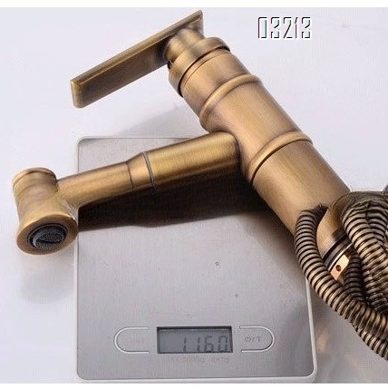 Antique bamboo joint pull-out faucet all Brass vintage under-counter basin wash extendable new Chinese style