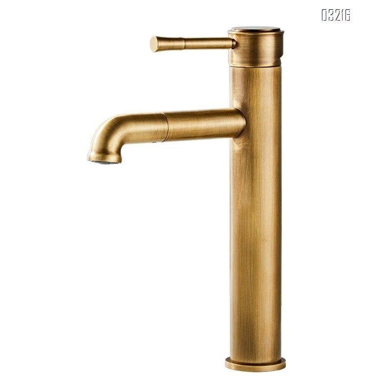 All-Brass antique-style Bathroom sink faucet for cold and hot water for home use for hand face hair washing sw rotation Tap