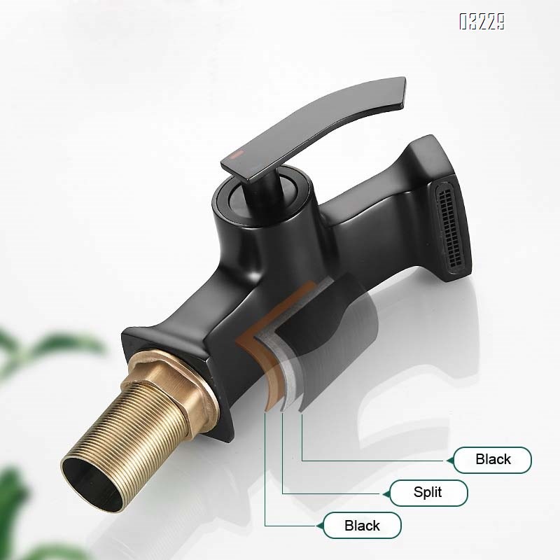 European luxury all-Brass black and gold creative design cold and hot basin faucet under-counter basin waterfall faucet