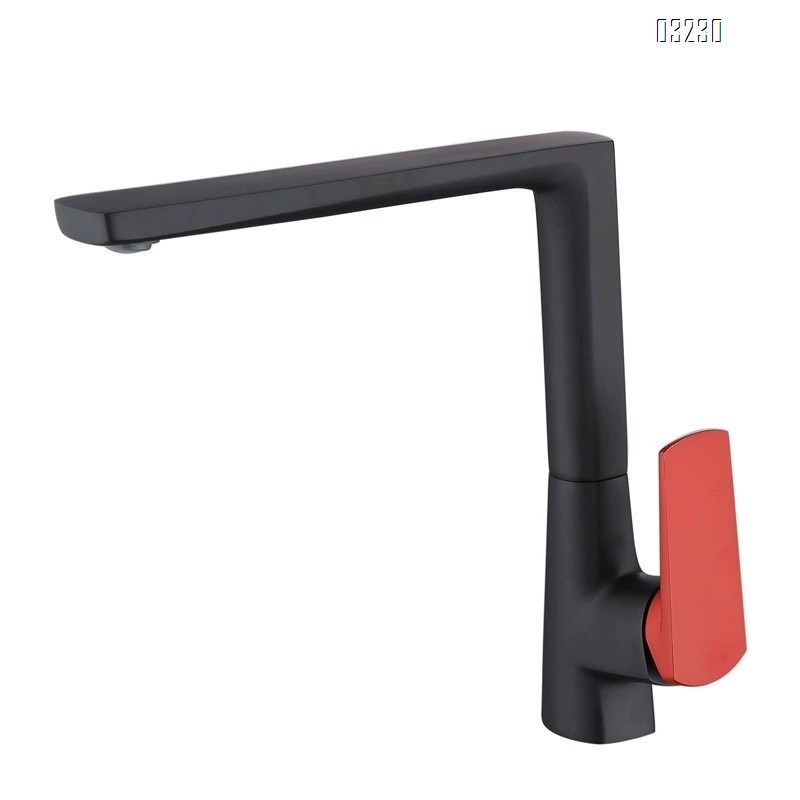 Baked Cold and hot kitchen faucet with black Brass bathroom sink faucet for home use 360 degree rotatable