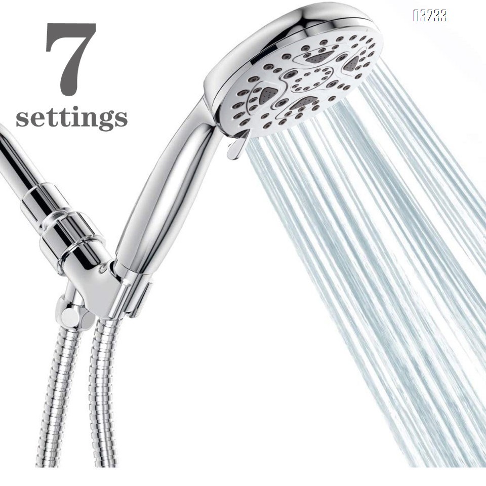 7 Spray Modes High Pressure Handheld Showerhead Set  Shower Head with Handheld Spray Premium Chrome with Bracket and Hose