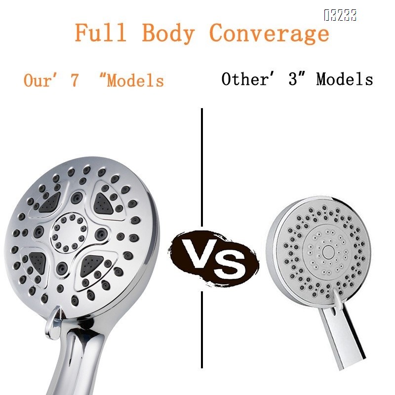 7 Spray Modes High Pressure Handheld Showerhead Set  Shower Head with Handheld Spray Premium Chrome with Bracket and Hose