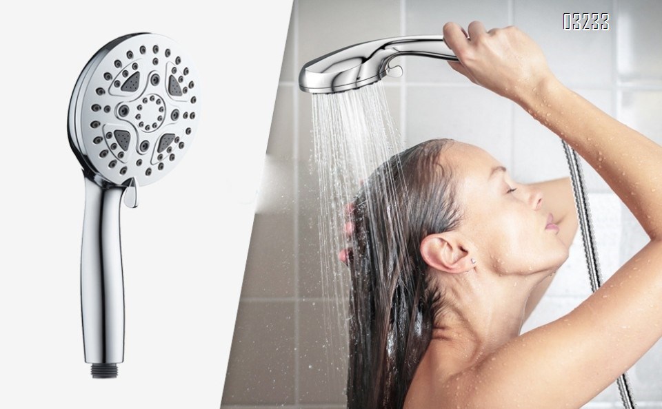 7 Spray Modes High Pressure Handheld Showerhead Set  Shower Head with Handheld Spray Premium Chrome with Bracket and Hose