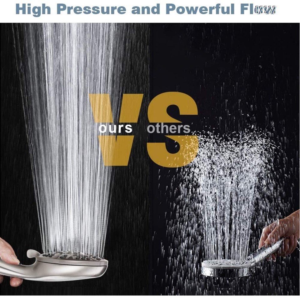 7 Spray Modes High Pressure Handheld Showerhead Set  Shower Head with Handheld Spray Premium Chrome with Bracket and Hose