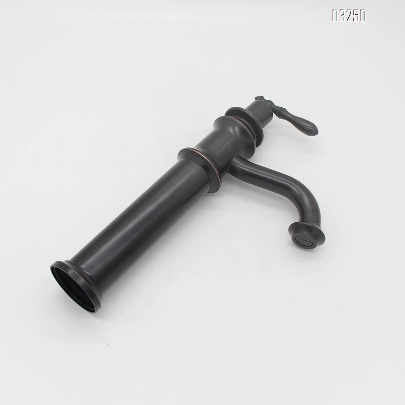 Brass Black antique European quality antique wash basin cold and hot water faucet single hole countertop basin faucet