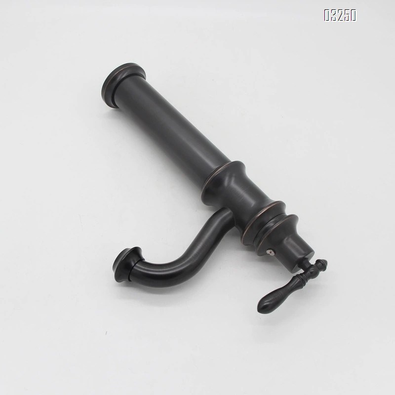 Brass Black antique European quality antique wash basin cold and hot water faucet single hole countertop basin faucet