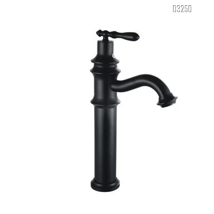 Brass Black antique European quality antique wash basin cold and hot water faucet single hole countertop basin faucet