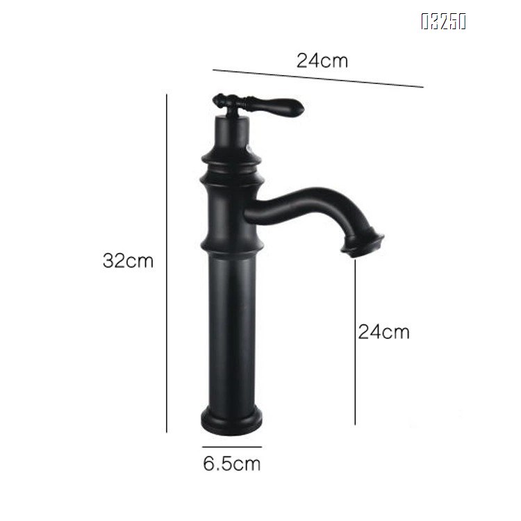 Brass Black antique European quality antique wash basin cold and hot water faucet single hole countertop basin faucet