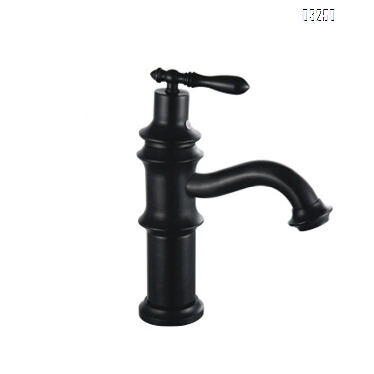 Brass Black antique European quality antique wash basin cold and hot water faucet single hole countertop basin faucet