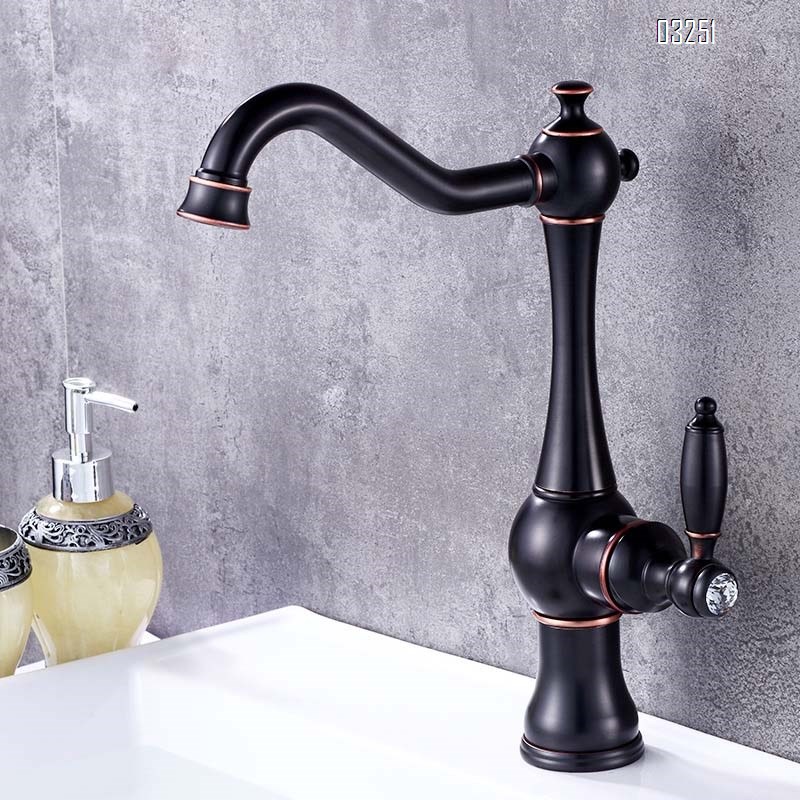 European style full Brass antique faucet with rotatable single handle multi-functional purified water faucet cold and hot mixed basin faucet