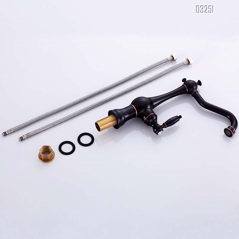 European style full Brass antique faucet with rotatable single handle multi-functional purified water faucet cold and hot mixed basin faucet