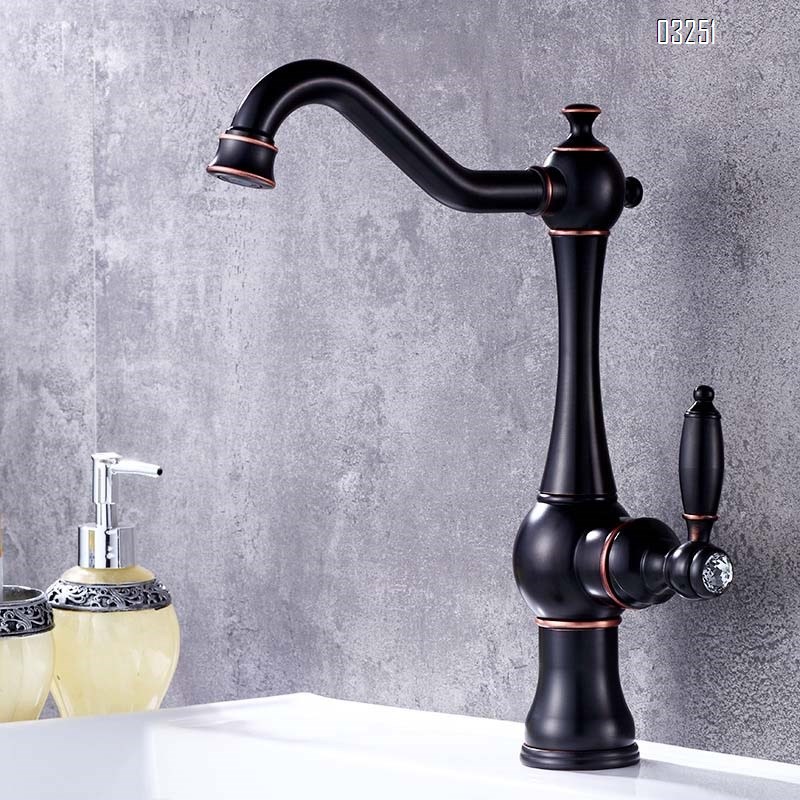 European style full Brass antique faucet with rotatable single handle multi-functional purified water faucet cold and hot mixed basin faucet