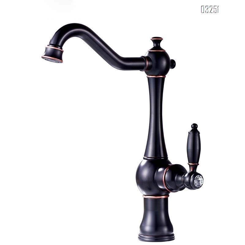 European style full Brass antique faucet with rotatable single handle multi-functional purified water faucet cold and hot mixed basin faucet