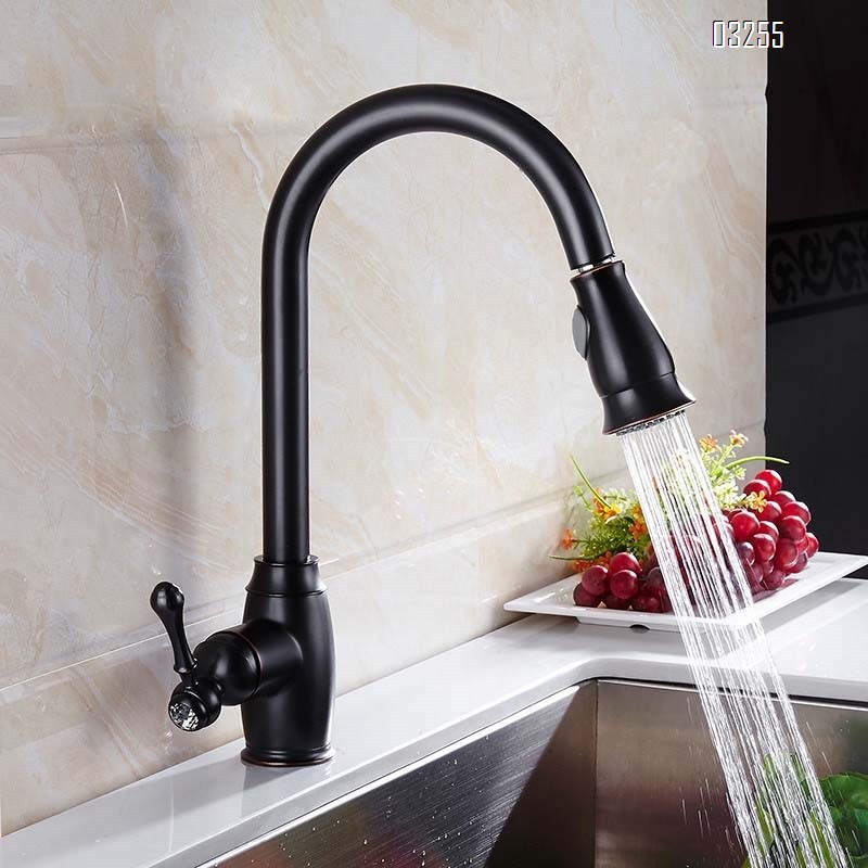 all Brass New ORB Pull-down kitchen faucets hot and cold water faucets Mixer Sink Tap Single Hole and Handle Tap