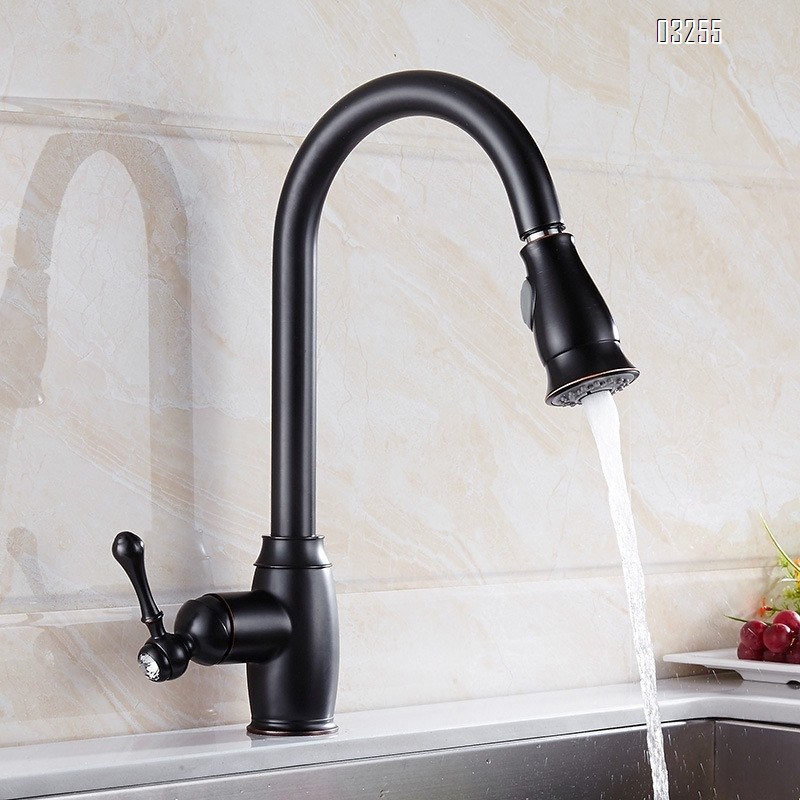 all Brass New ORB Pull-down kitchen faucets hot and cold water faucets Mixer Sink Tap Single Hole and Handle Tap