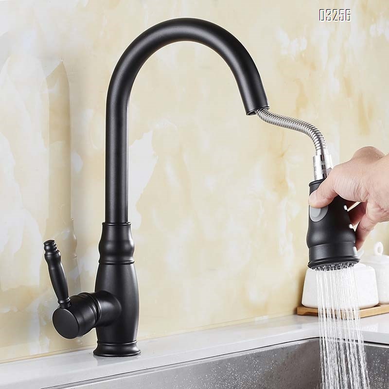 Brass New ORB Pull-down kitchen faucet hot and cold water faucet Single Hole and Handle sink Tap