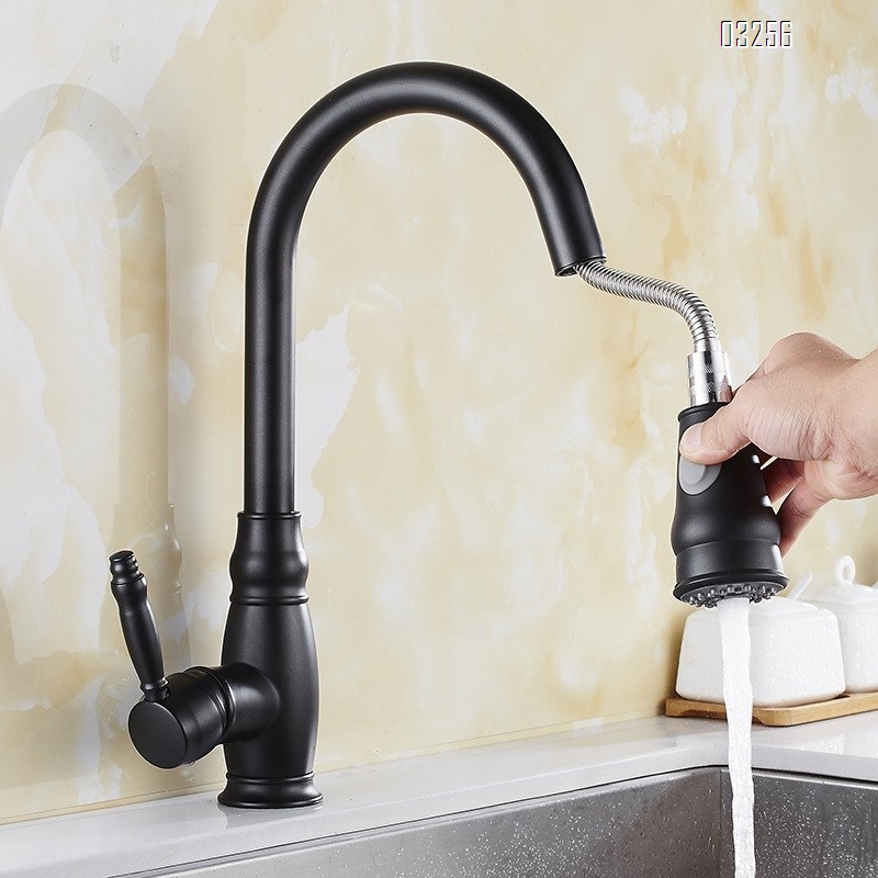 Brass New ORB Pull-down kitchen faucet hot and cold water faucet Single Hole and Handle sink Tap