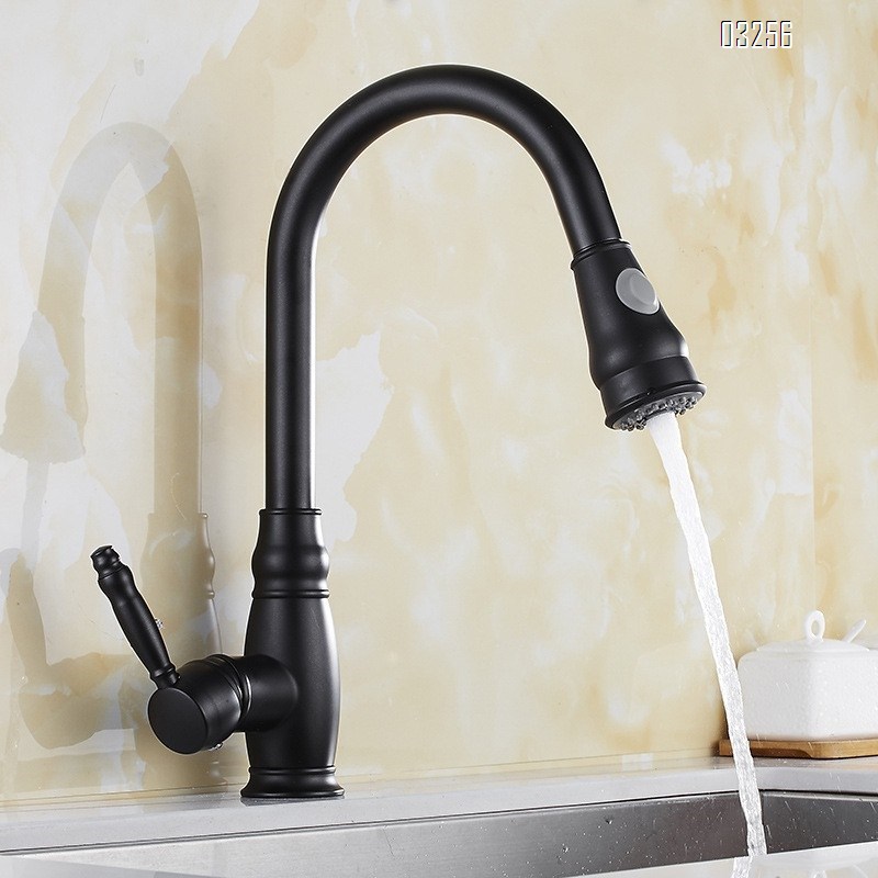 Brass New ORB Pull-down kitchen faucet hot and cold water faucet Single Hole and Handle sink Tap