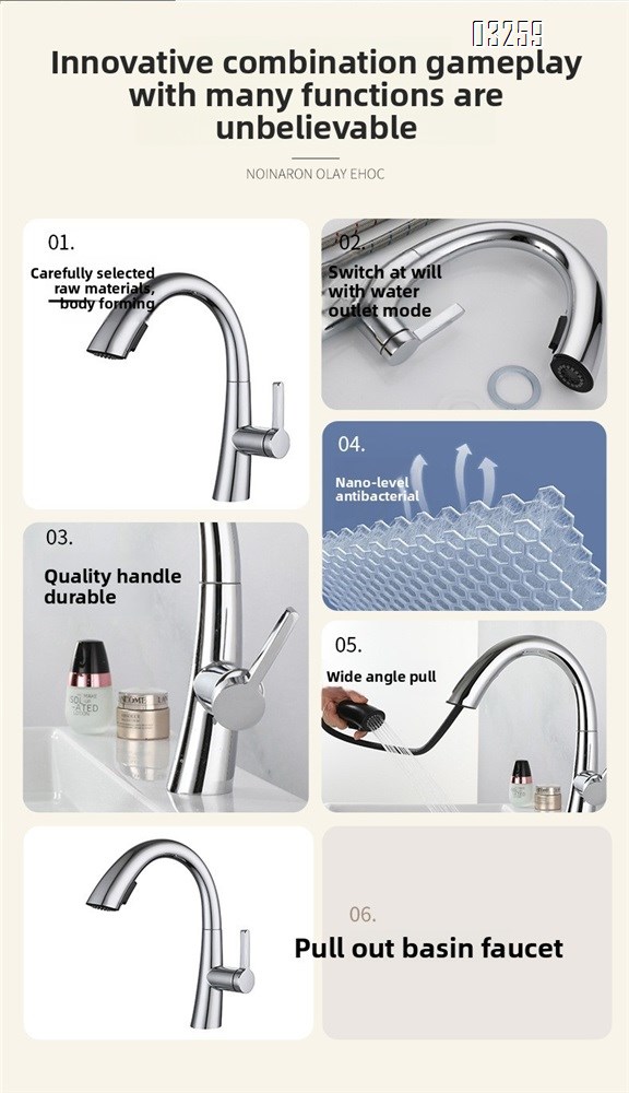 Kitchen Faucet with Pull Down Sprayer Modern Single Hole Kitchen Sink Faucet Single Handle Spotshield Stainless  for RV Basin