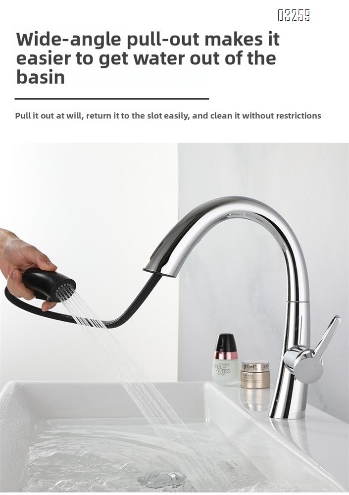 Kitchen Faucet with Pull Down Sprayer Modern Single Hole Kitchen Sink Faucet Single Handle Spotshield Stainless  for RV Basin