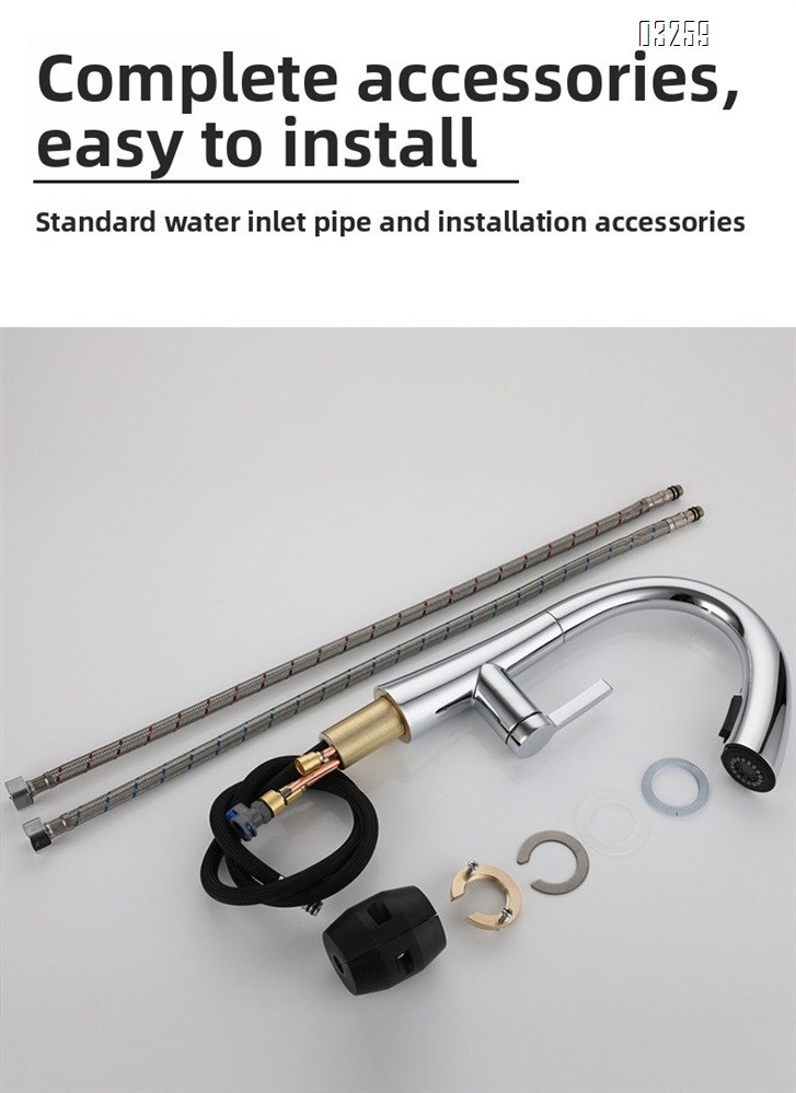 Kitchen Faucet with Pull Down Sprayer Modern Single Hole Kitchen Sink Faucet Single Handle Spotshield Stainless  for RV Basin