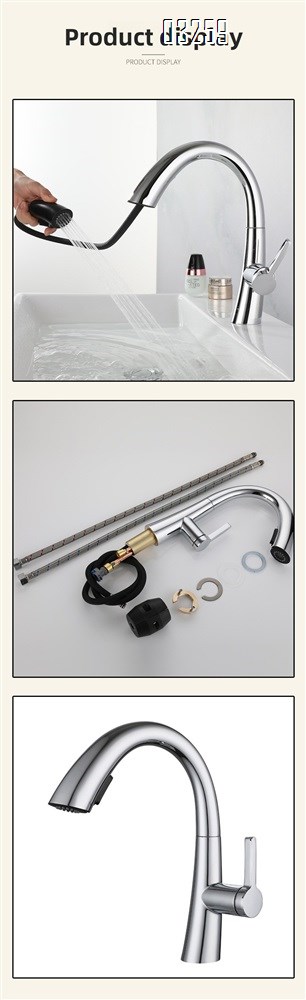 Kitchen Faucet with Pull Down Sprayer Modern Single Hole Kitchen Sink Faucet Single Handle Spotshield Stainless  for RV Basin