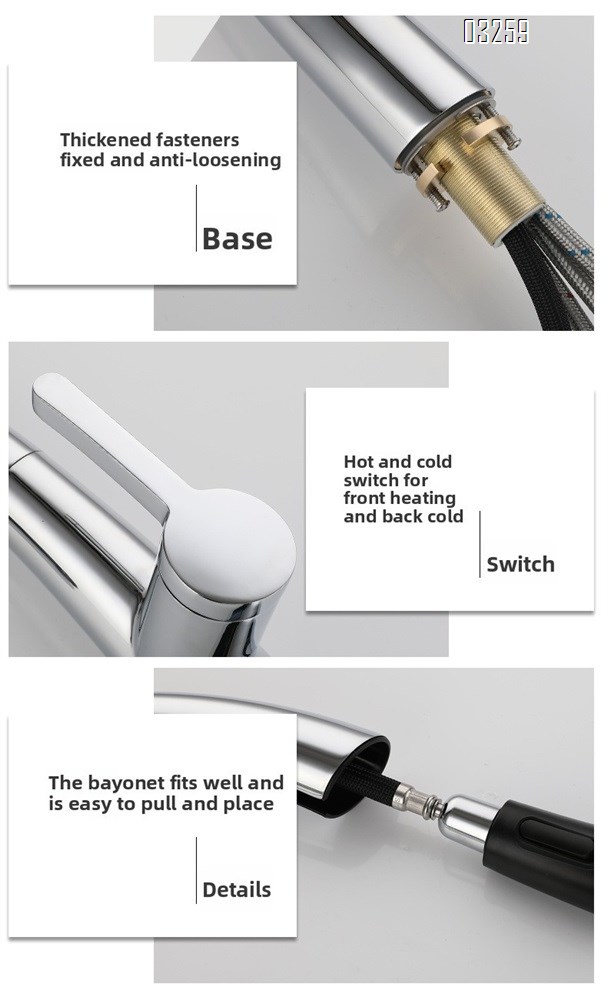 Kitchen Faucet with Pull Down Sprayer Modern Single Hole Kitchen Sink Faucet Single Handle Spotshield Stainless  for RV Basin